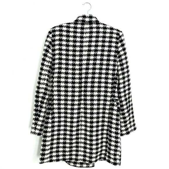 BLOGGERS Fav Zara houndstooth jacket coat black white silver buttons - Picture 14 of 17